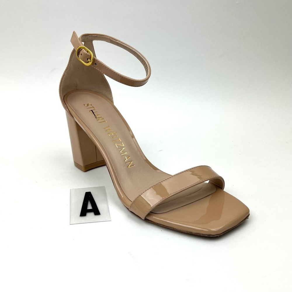STUART WEITZMAN Nudistcurve 75 Block Heel Sandal sz 6.5